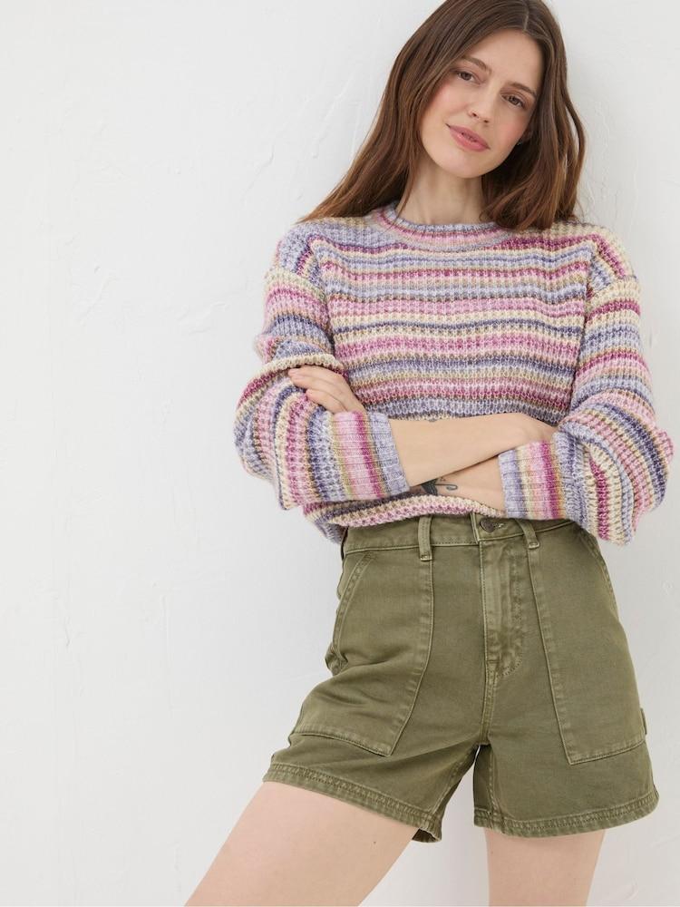 Fat Face Cali Green Denim Carpenter Shorts