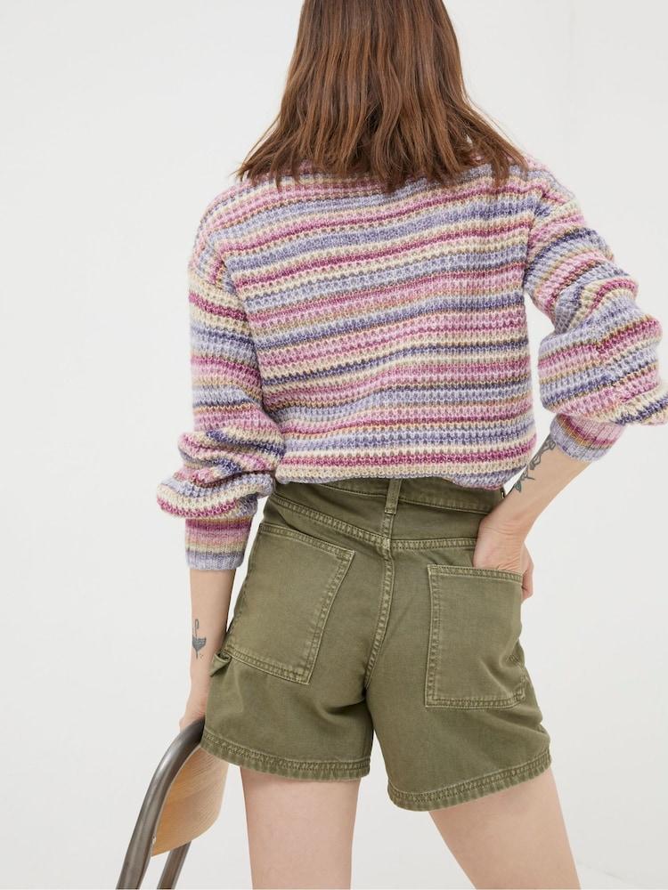Fat Face Cali Green Denim Carpenter Shorts