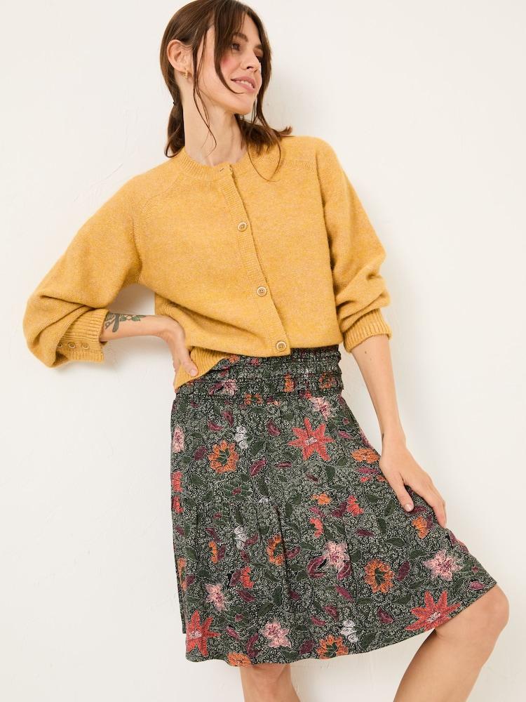 Fat Face Calli Black Detail Floral Skirt