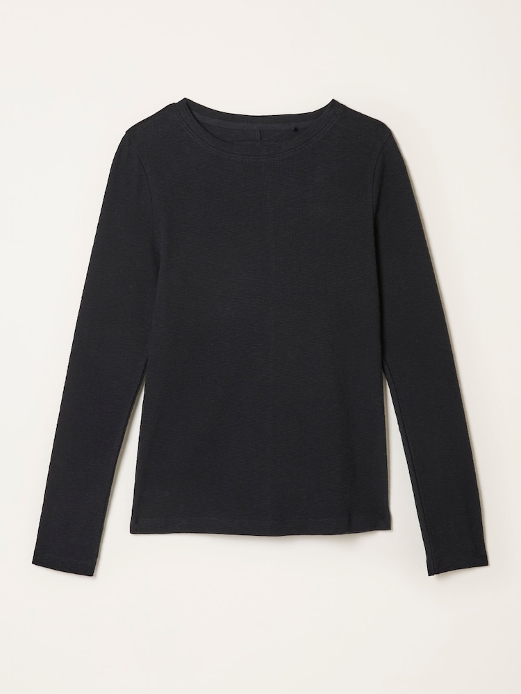 fat face Callie Black Long Sleeve Top