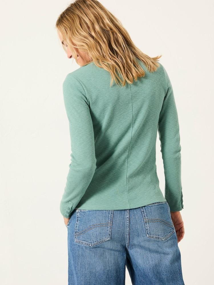 Fat Face Callie Duck Egg Blue Long Sleeve Top