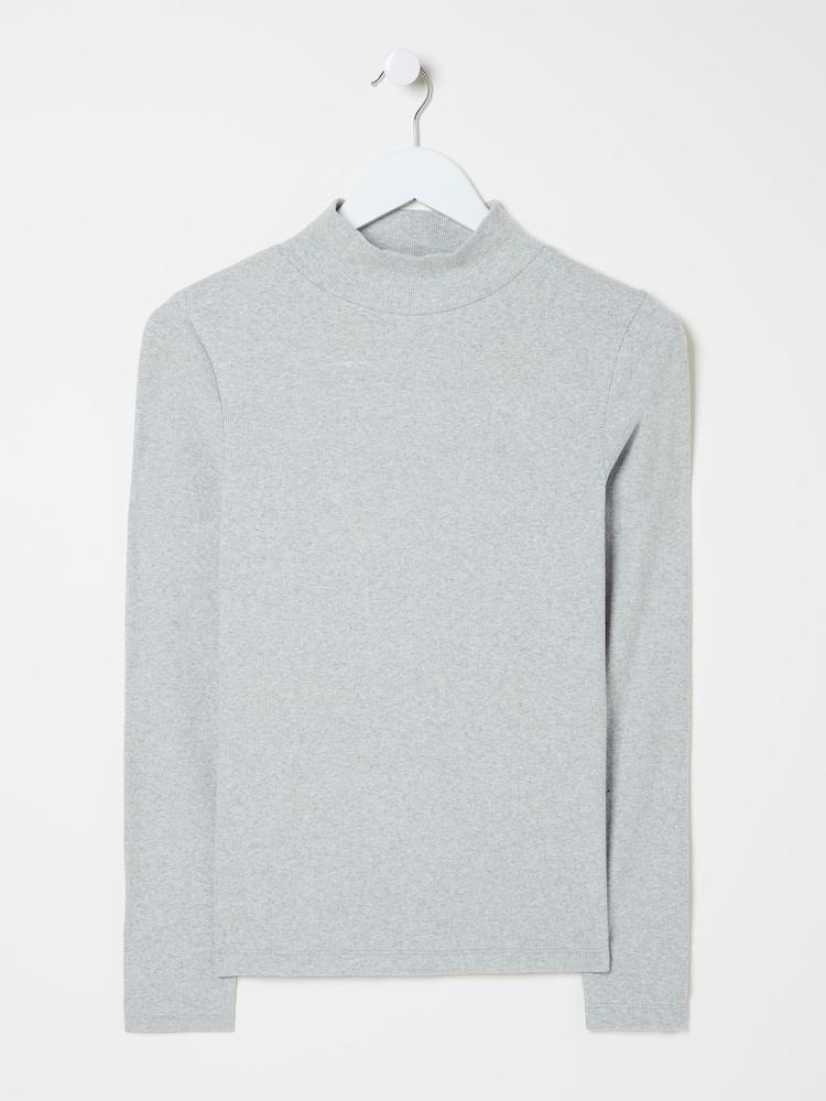 fat face Callie Light Grey High Neck Top