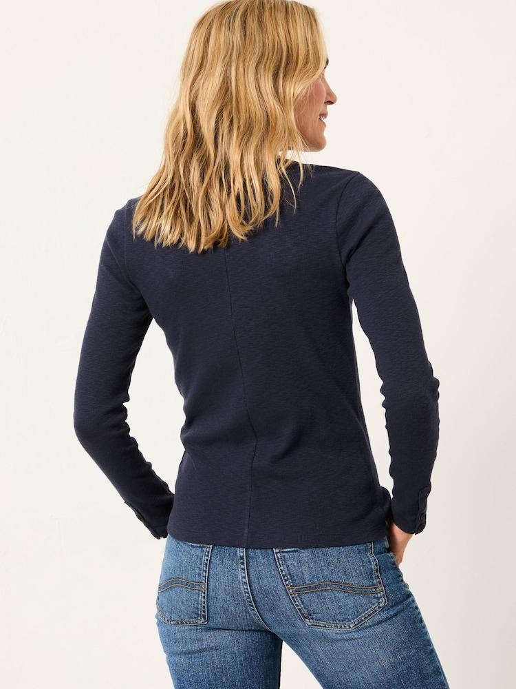 Fat Face Callie Navy Long Sleeve Top