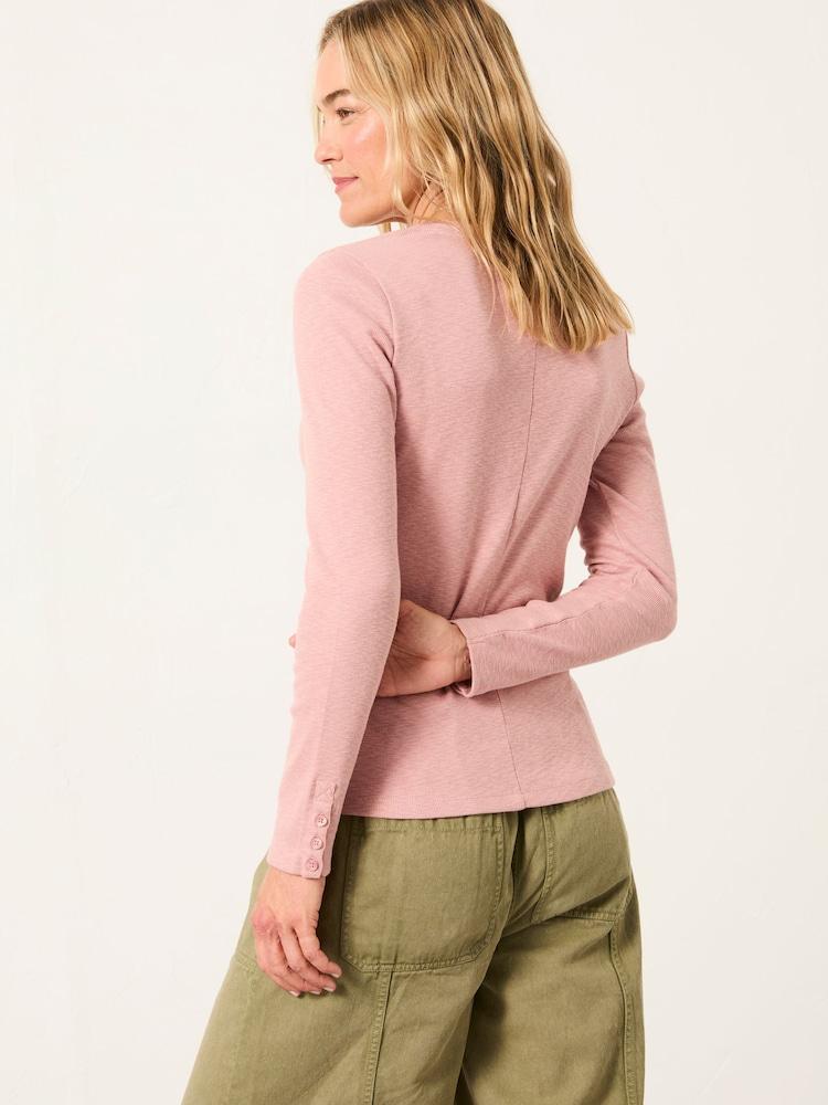 Fat Face Callie Pink Long Sleeve Top