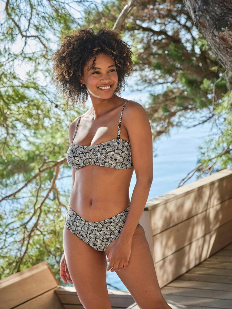 Fat Face Camber Black Mono Shell Bikini Bottoms