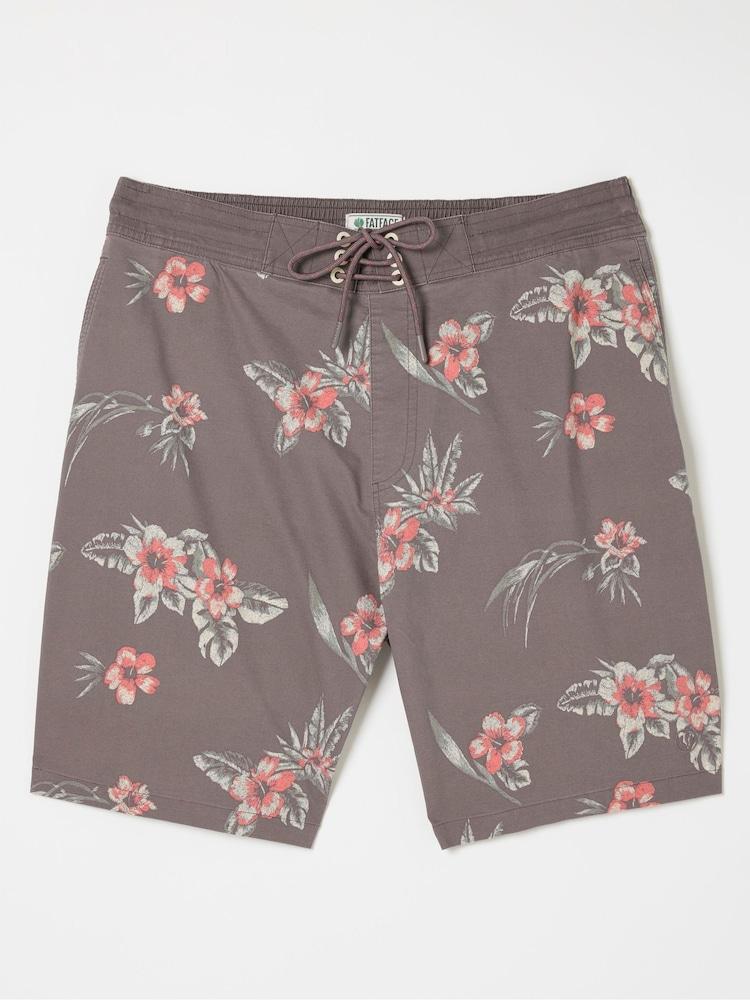 fat face Camber Brown Hibiscus Swim Shorts