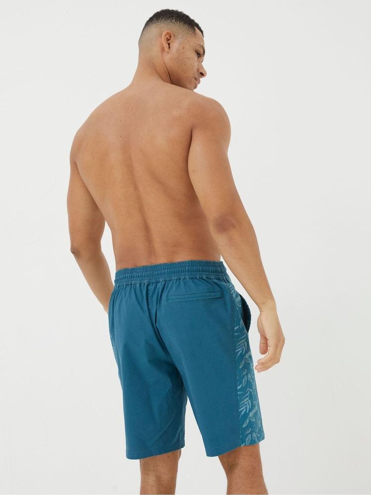 Fat Face Camber Green Panel Print Swim Shorts