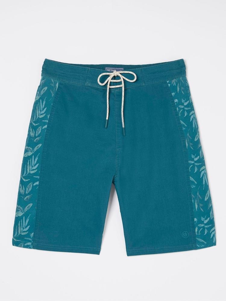 fat face Camber Green Panel Print Swim Shorts