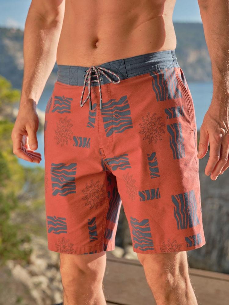 Fat Face Camber Red & Blue Swim Shorts