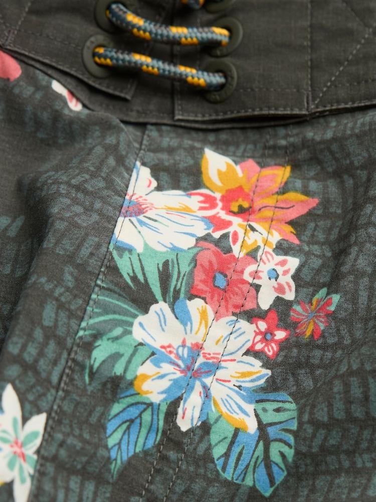 fat face Camber Washed Black Hibiscus Swim Shorts