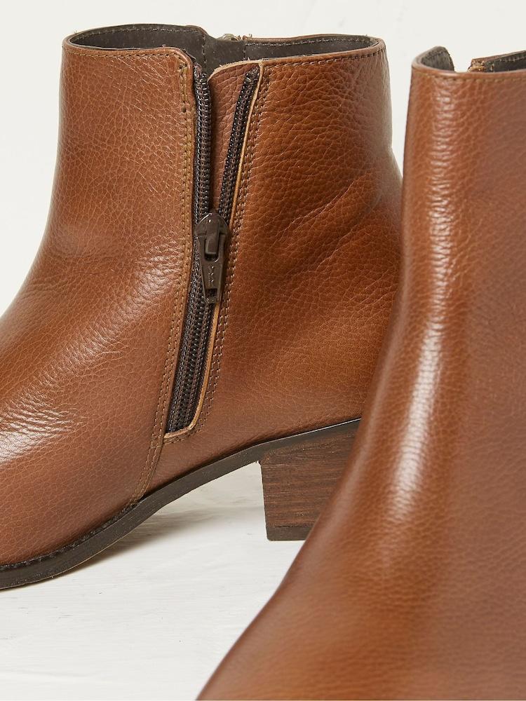 fat face Camel Betsy Zip Detail Ankle Boots