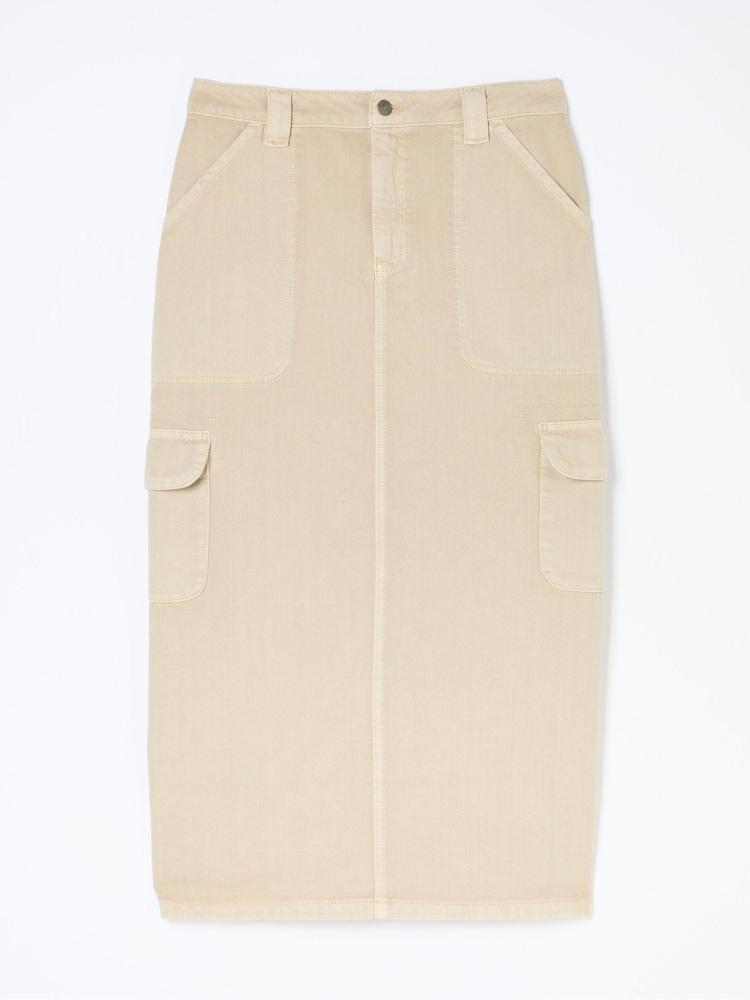 fat face Candace Natural Cargo Midi Skirt
