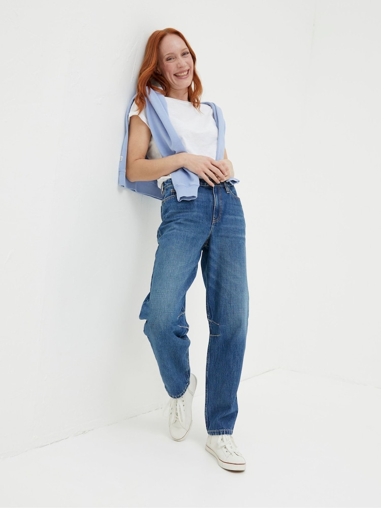 Fat Face Cara Blue Barrel Leg Jeans