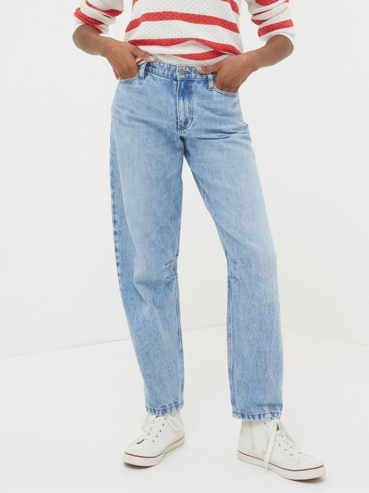 Fat Face Cara Light Blue Barrel Leg Jeans