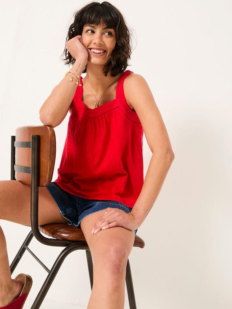 Fat Face Carly Red Cami Top