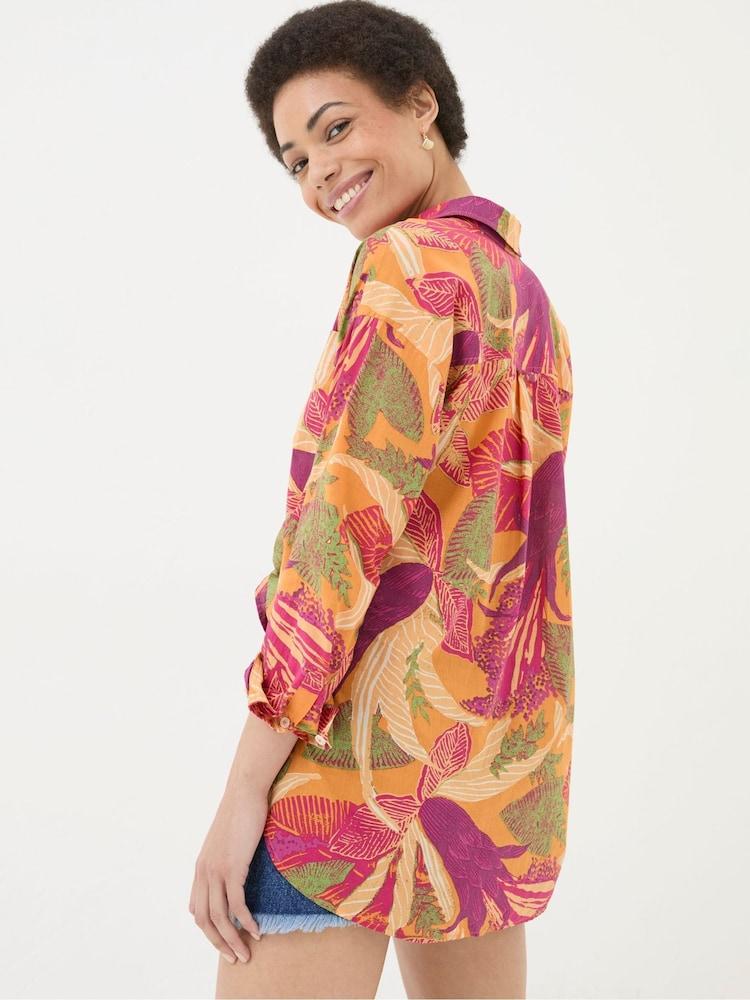 Fat Face Carolin Orange Tropical Floral Shirt