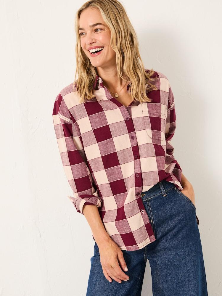 Fat Face Carolin Plum Purple Check Shirt