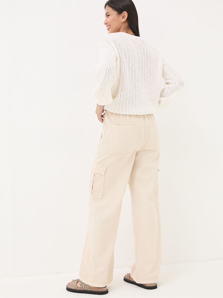 Fat Face Carter Natural Cargo Wide Leg Jeans