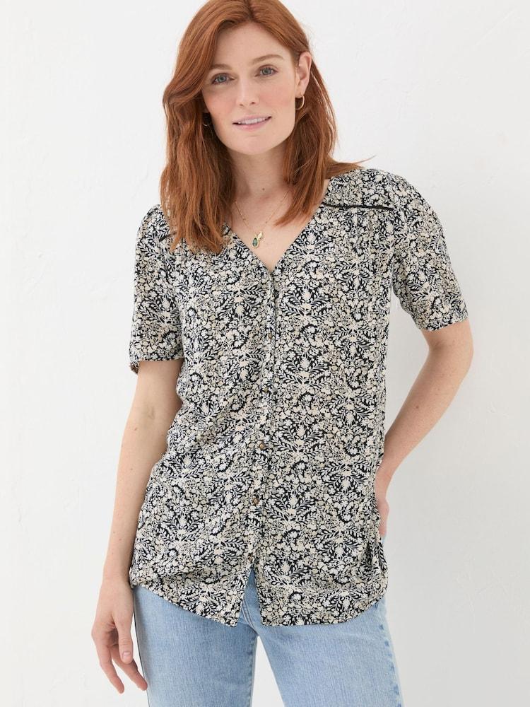 Fat Face Cassidy Black Inlay Floral Tunic