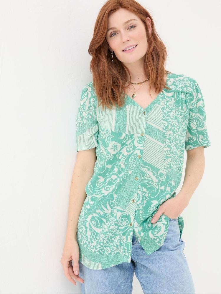 Fat Face Cassidy Blue Patched Paisley Tunic
