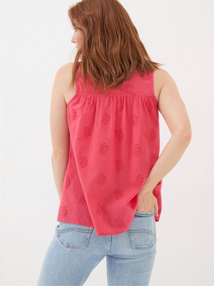 Fat Face Cassie Red Embroidered Cami Vest