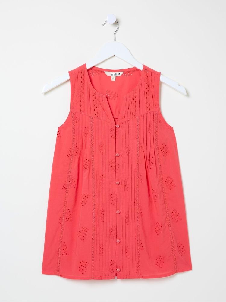 fat face Cassie Red Embroidered Cami Vest