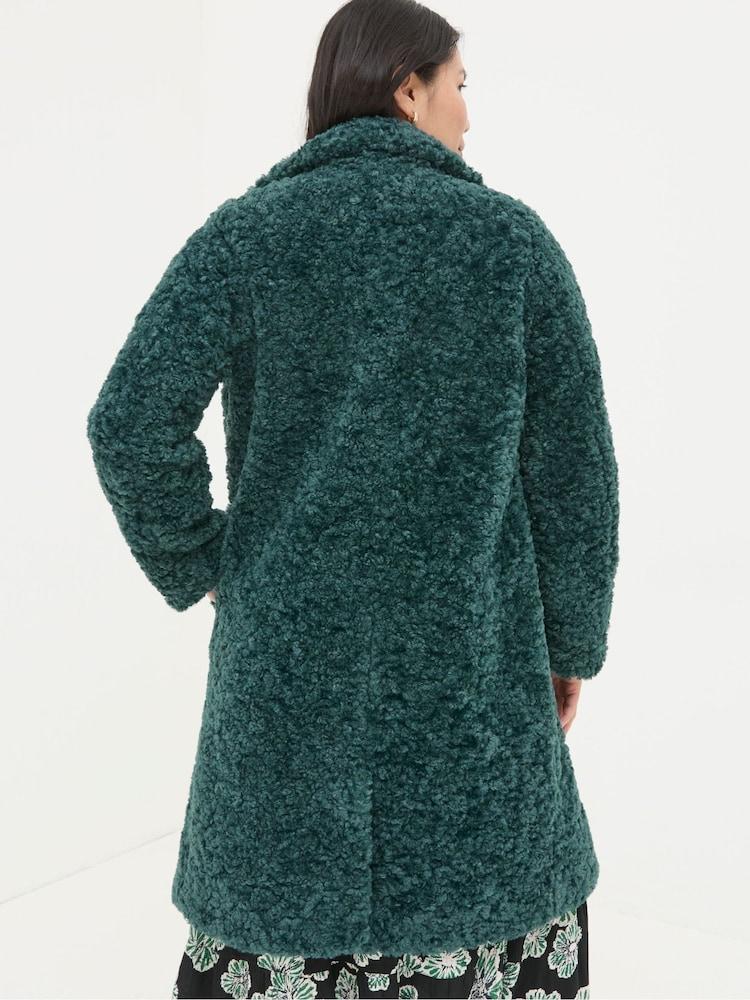 Fat Face Catie Green Teddy Coat