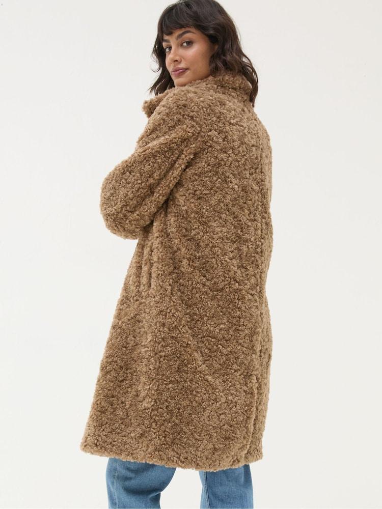 Fat Face Catie Natural Teddy Coat