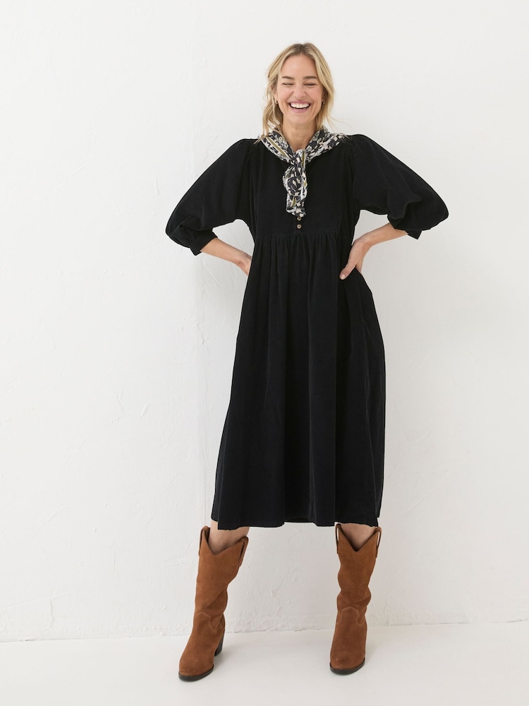 Fat Face Ceil Black Check Dress