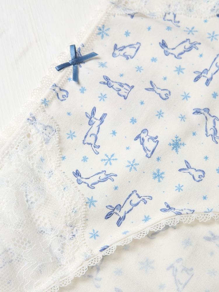 Fat Face Chalk White Winter Bunny Mini Knickers