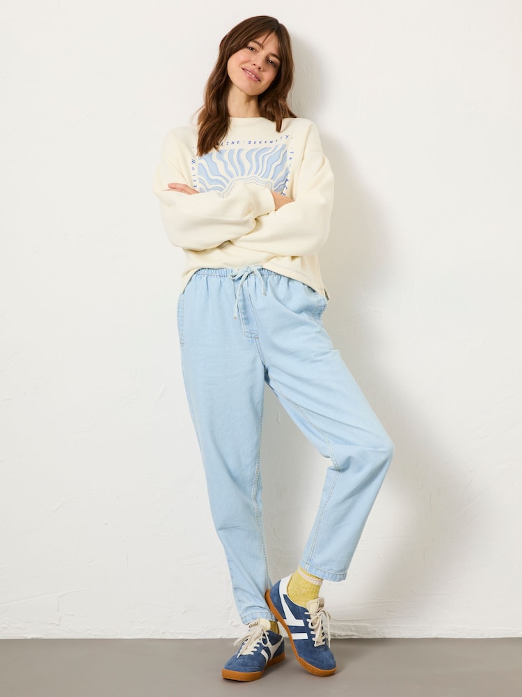 Fat Face Chambray Blue Drew Trousers