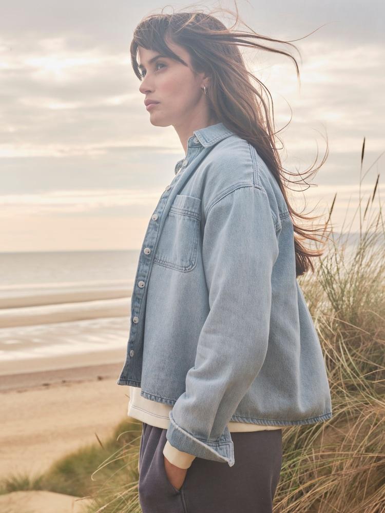 Fat Face Chambray Blue Sara Chambray Shirt