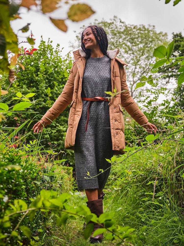 Fat Face Charcoal Grey Maddy Knit Dress
