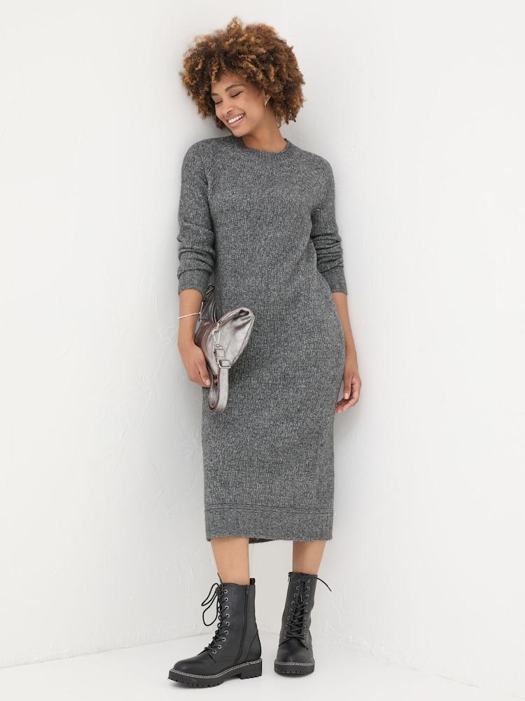 Fat Face Charcoal Grey Maddy Knit Dress