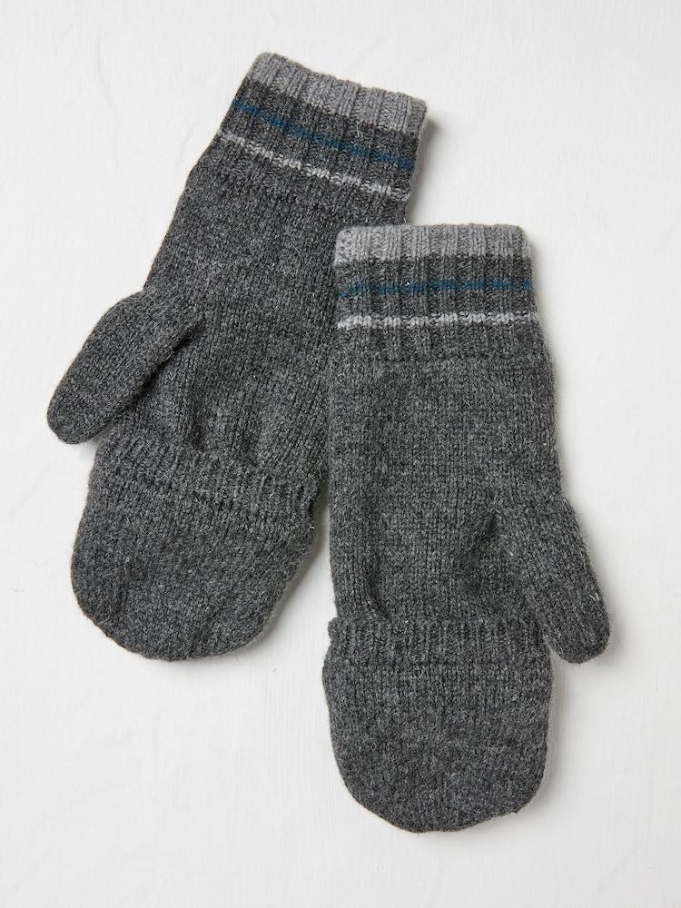 Fat Face Charcoal Grey Overflap Gloves