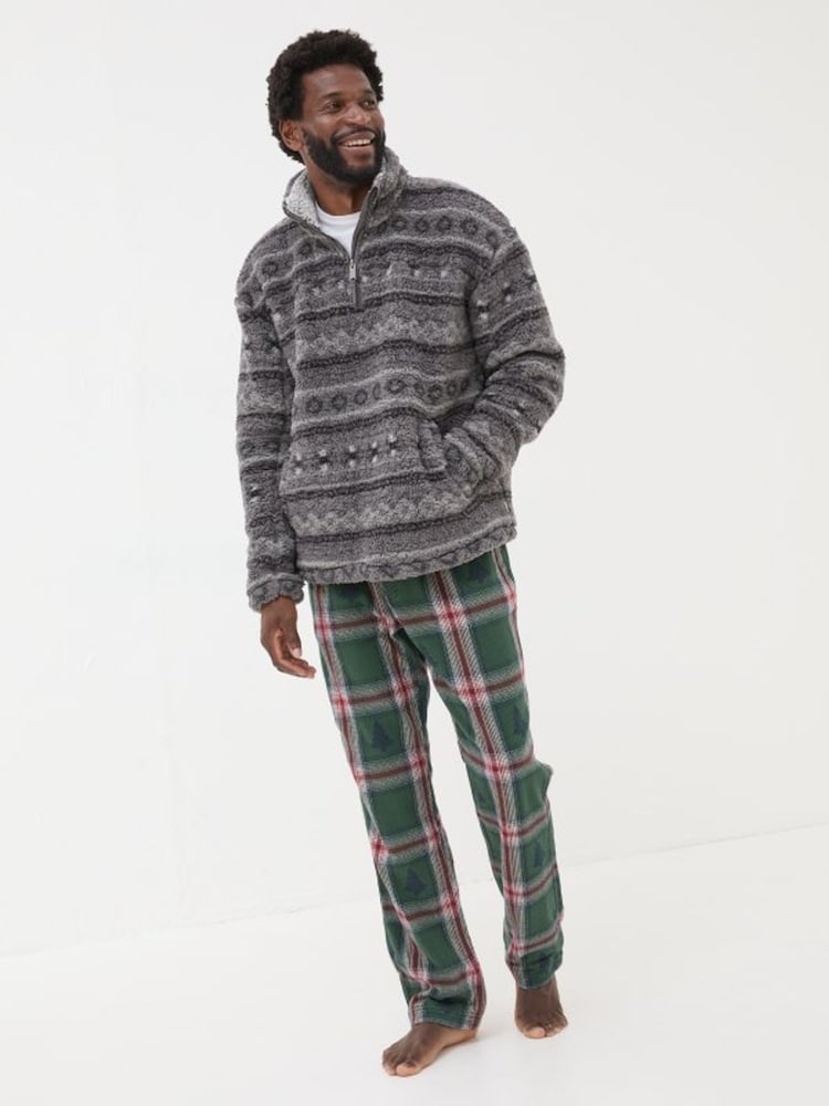 Fat Face Charcoal Grey Patterned Sofa Sweatshirt