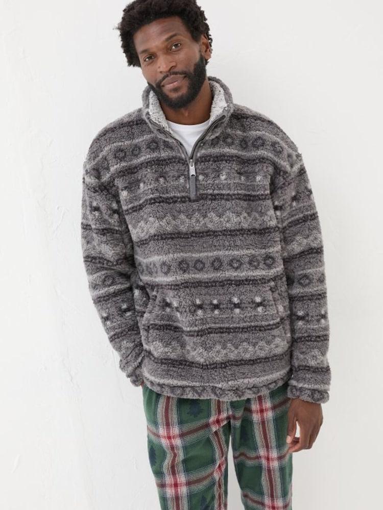 Fat Face Charcoal Grey Patterned Sofa Sweatshirt