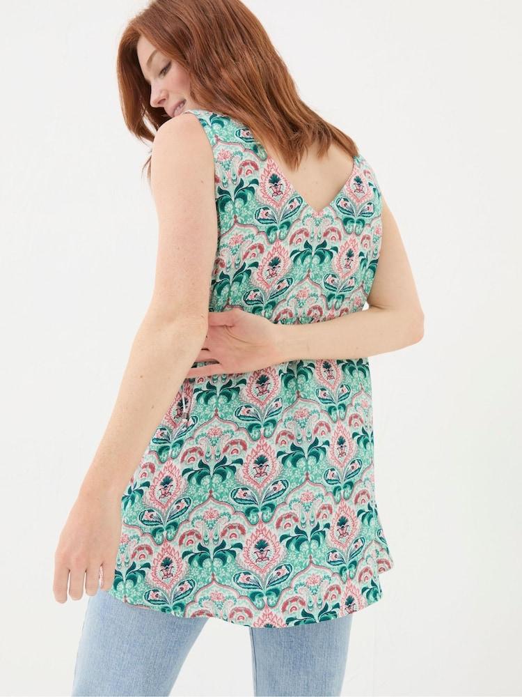 Fat Face Charlie Green Mirrored Paisley Cami