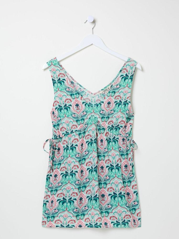 fat face Charlie Green Mirrored Paisley Cami