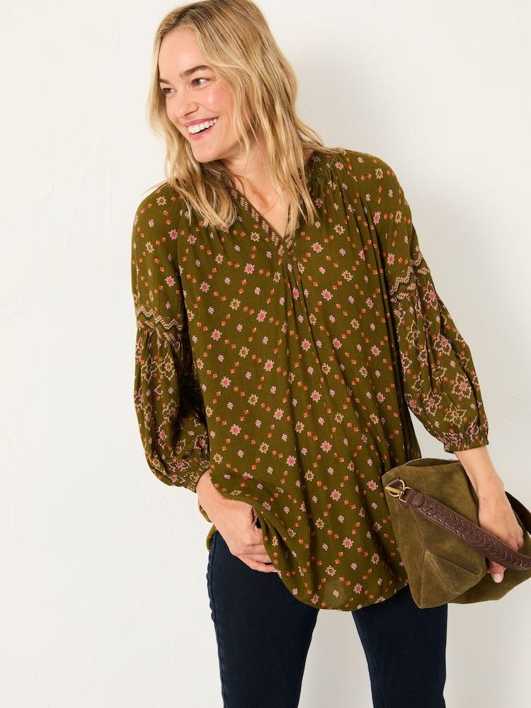 Fat Face Charlie Olive Green Stitch Tunic