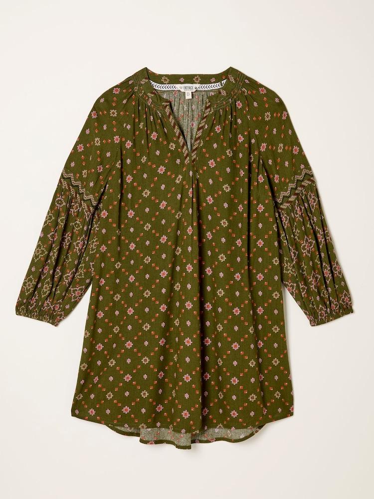fat face Charlie Olive Green Stitch Tunic