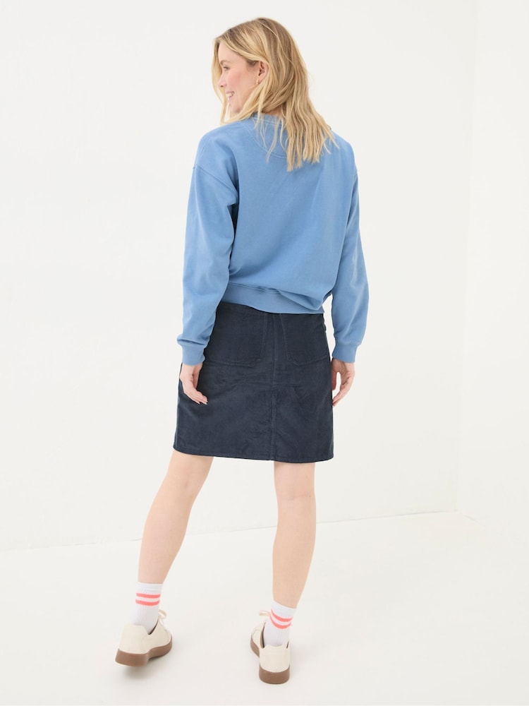 Fat Face Chesil Dark Navy Cord Skirt
