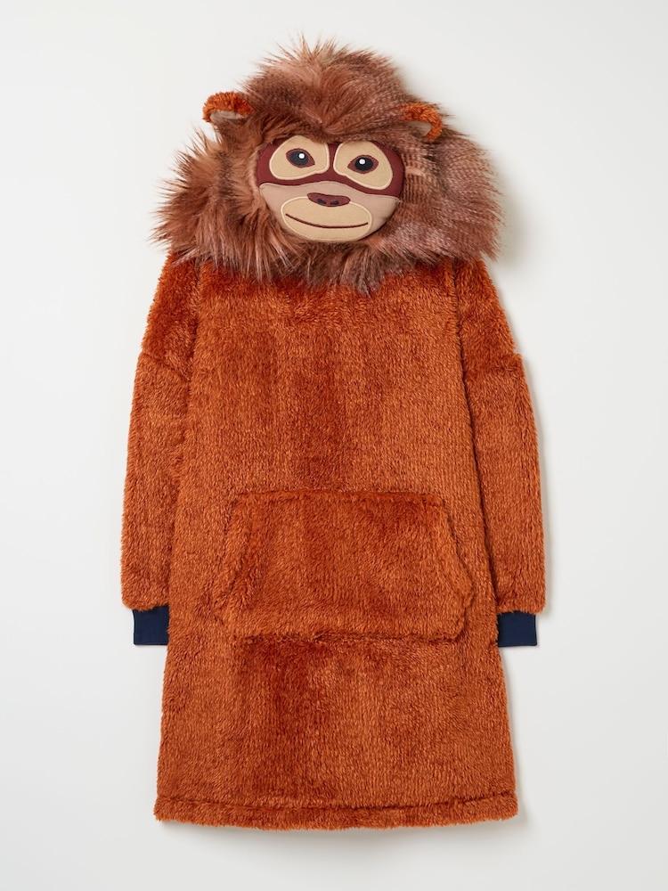 fat face Chestnut Brown Oversized Orangutan Hoodie