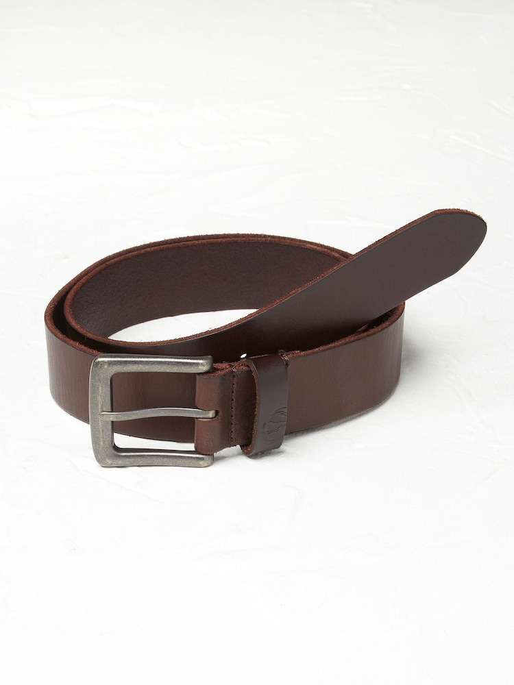 Fat Face Chocolate Brown Italian Leather Belt