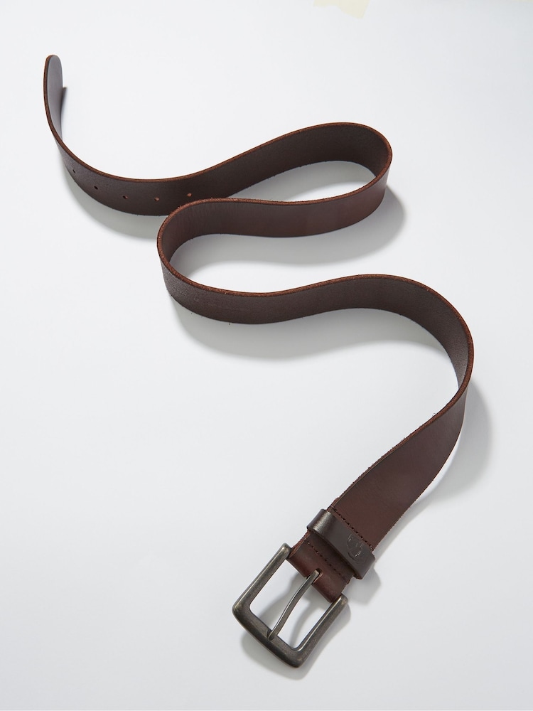 Fat Face Chocolate Brown Italian Leather Belt