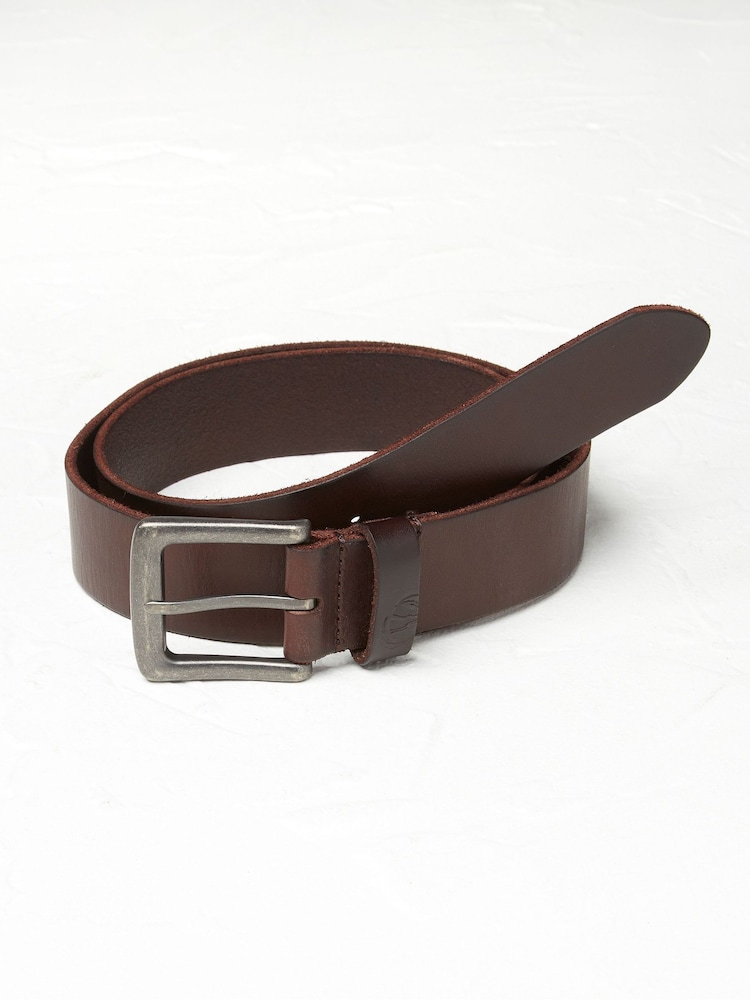 Fat Face Chocolate Brown Italian Leather Belt