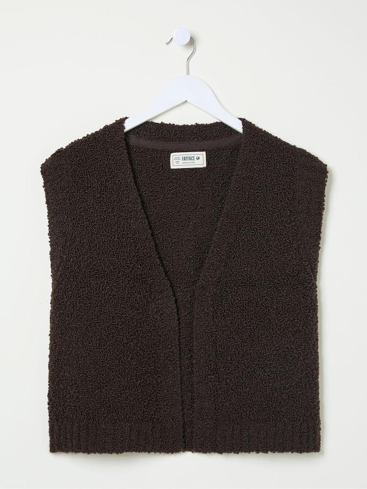 fat face Chocolate Brown Lena Knitted Waistcoat