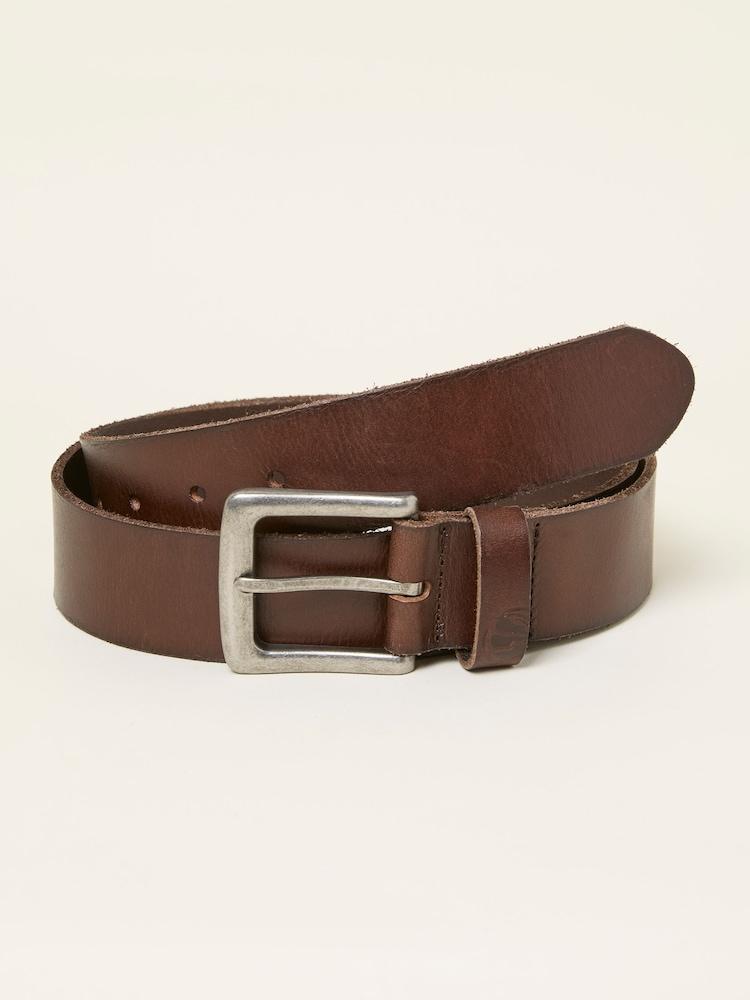 Fat Face Chocolate Brown Plain Leather Belt