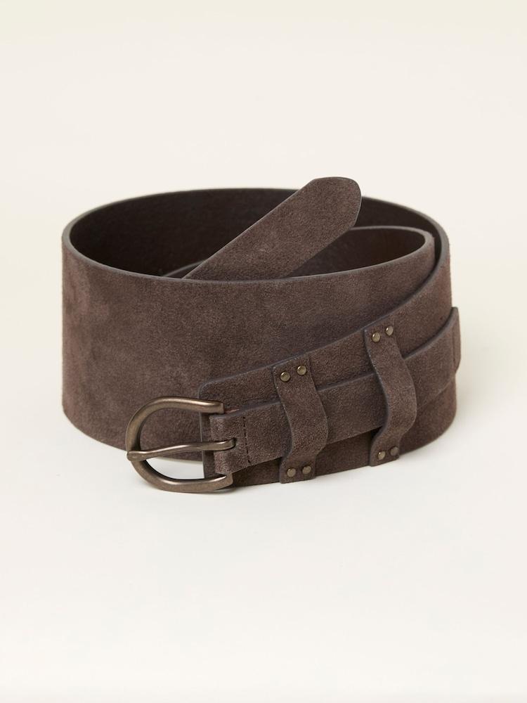 Fat Face Chocolate Brown Suede Waist Belt