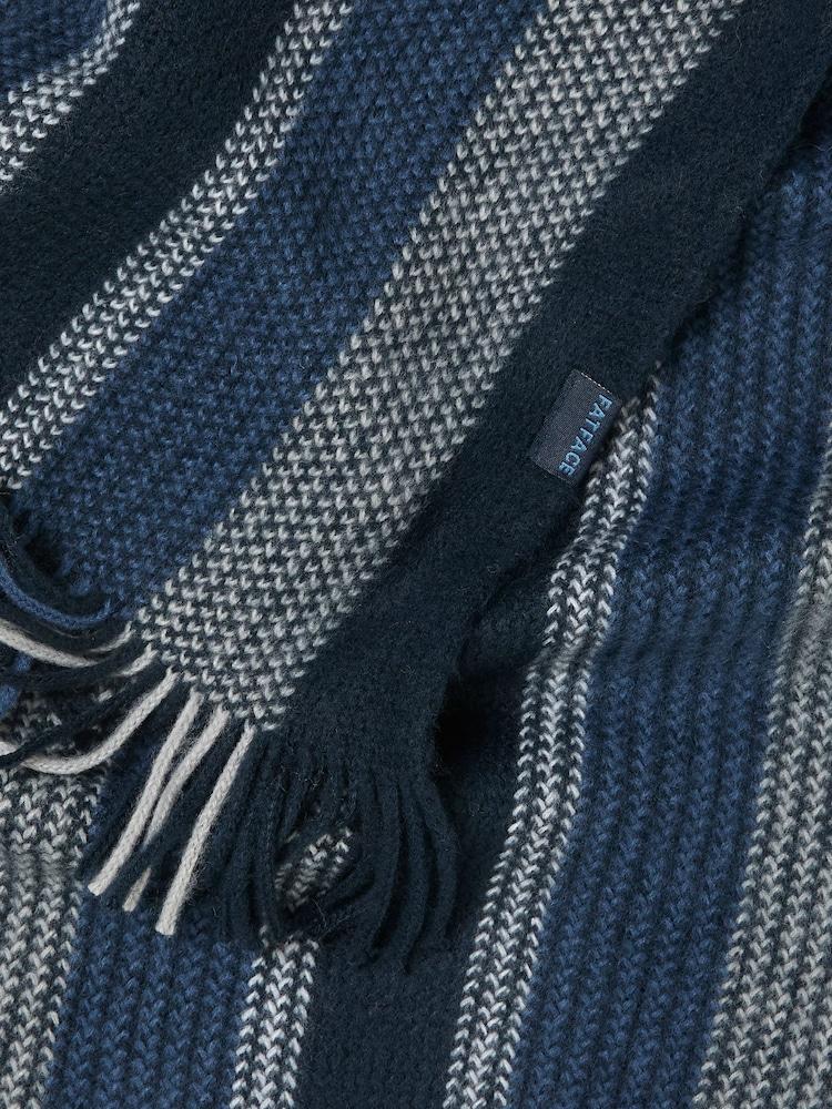 fat face Chris Navy Textured Scarf